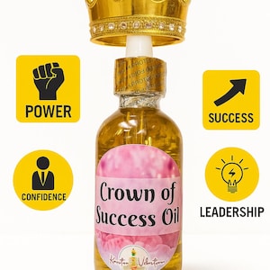 Aceite Corona del Éxito / Aceite ritual para el poder, la confianza y el logro / Aceite de conjuro espiritual hecho a mano para la manifestación, la carrera y el liderazgo