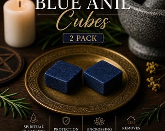 Blue Anil Bluing Cubes | Spiritual Cleansing, Protection, Floor Wash (2 Pack)