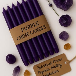 Purple Chime Candles | Spiritual Spell Candles for Meditation, Psychic Ability & Wisdom | 4-Inch Ritual Candles