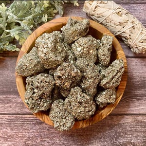 Pyrite Crystal – Abundance & Protection Stone | &quot;Fool’s Gold&quot; for Wealth, Confidence| Energy | Raw or Tumbled Pyrite