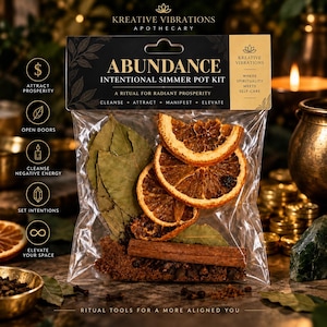 Abundance Simmer Pot Kit | Välstånd, Pengaattraktionsörtblandning, Rituell Hemenergi