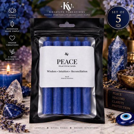 Blue Chime Candles Set of 5 - 4 Inch