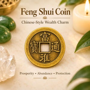 Feng Shui-mynt | Kinesisk rikedomsberlock för välstånd, pengaaltare och överflödsritual