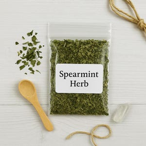 Dried Spearmint Herb | 3x4 Herbal Bag | Cleansing, Healing, Protection | Loose Leaf Mint for Rituals, Teas, Spells, and Crafts