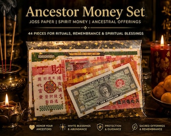 Ancestor Money Set | Joss Paper, Spirit Money for Rituals, Altar Supplies | Ancestal Offering