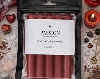 12 candele rosse per incantesimi, magia alle erbe per amore: rituali della passione con questa confezione da 12 candele