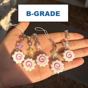Ciondoli Narutomaki di B-GRADE, ciondolo per telefono o portachiavi in argilla polimerica fatto a mano, accessorio per borsa a tema cibo Kawaii, perlina a stella pastello, ramen, regalo anime