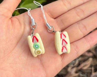 Fruit Sandwich Phone Charm: Handmade Polymer Clay Keychain
