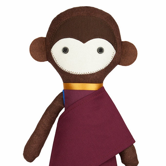 Handmade Monkey Mind Doll: Tibetan Meditation Gift (15" Rag Doll)