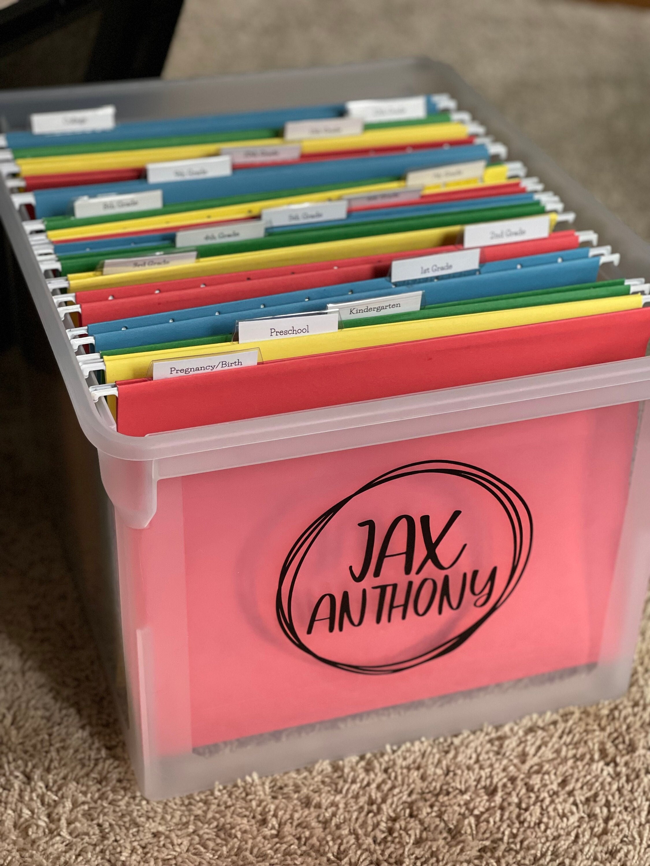 KIDS SCHOOLWORK ORGANIZER School Year Memories Memory Box Kit Diy