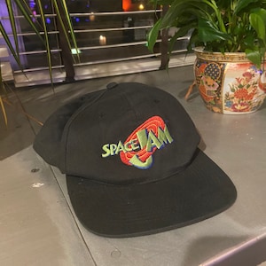 RARE Vintage 1996 Space Jam Logo Snapback Promo Hat image 1