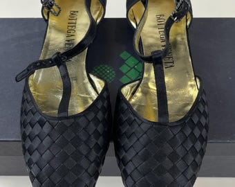BOTTEGA VENETA INTRECCIATO woven mary jane flats
