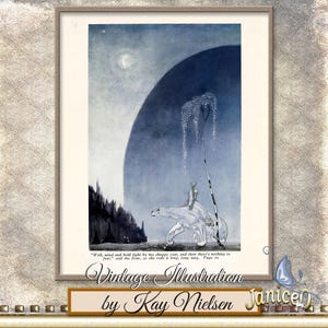 The Bear Magical Children&#39;s Fairy Tale Illustration | Kay Nielsen-Inspired Digital Art | Vintage Storybook | Fantasy Art for Kids | Decor