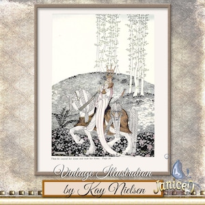 He Took Her Home| Magical Children&#39;s Fairy Tale Illustration | Kay Nielsen-Inspired Digital Art | Vintage Storybook | Kids Fantasy Art