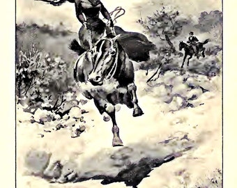 Bolting -  Black Beauty - 1895 Lithograph - Digitial Download