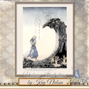 Three Princesses|  Magical Children&#39;s Fairy Tale Illustration | Kay Nielsen-Inspired Digital Art | Vintage Storybook | Fantasy Art for Kids