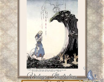 Kay Nielsen Inspired Art Print: Three Princesses, Vintage Fairy Tale (Digital Download)