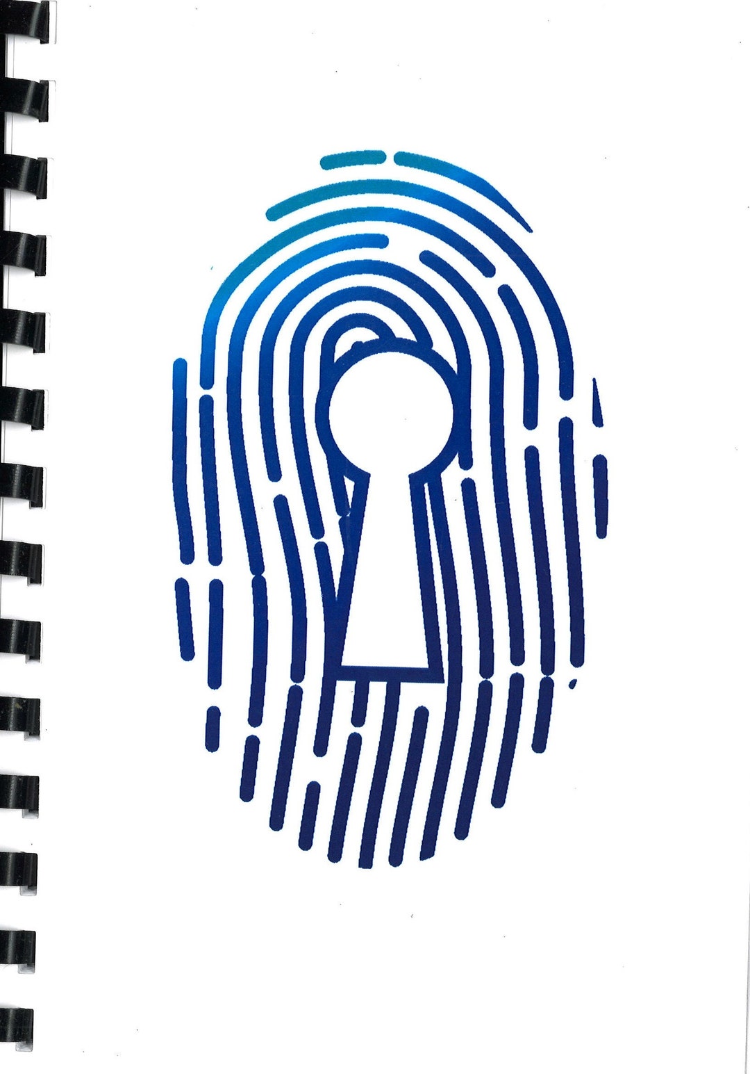Password Book Journal Thumbprint Logo Comb Bound Blue Thumbprint Etsy