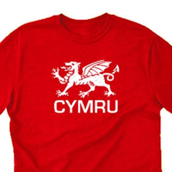 Cymru T-shirt, Welsh Shirt, Wales Red Dragon, Y Ddraig Goch Tee Shirt, Gift for Him, Her, and Unisex Adult