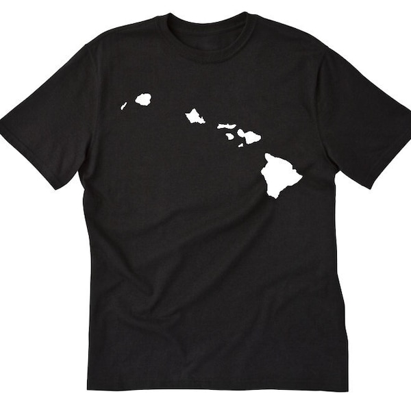 Hawaii Shirt, Hawaiian Island Chain T-shirt, Hawaii Vacation, Map of Hawaii,  Hawaii Maui Kaua'i O'ahu Tee Shirt, Gift For Him, Gift for Her