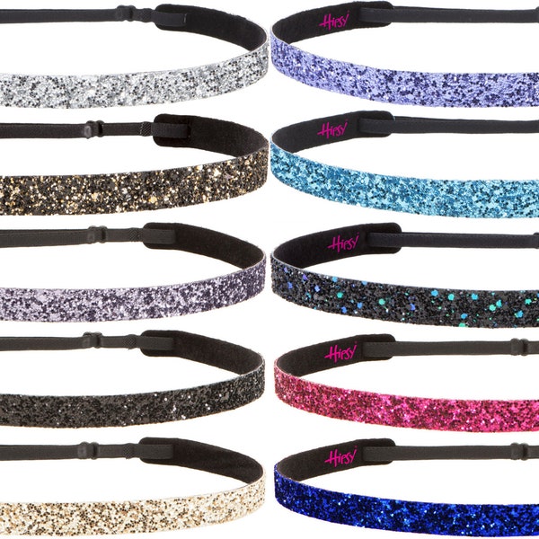 Hipsy CREATE YOUR OWN Adjustable No Slip Petite & Plus Size Skinny Bling Glitter Headband Set Custom Gift 2, 3, 5, 10 Packs Women Girls