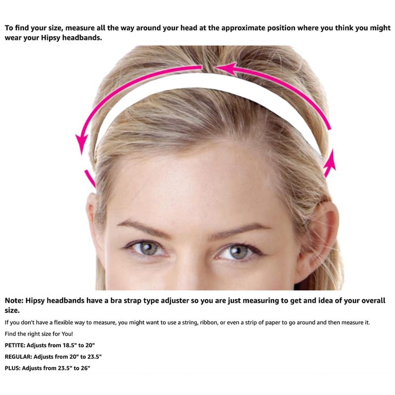 Hipsy Workout Headbands Adjustable NO SLIP Tech Sport Black Silver Pink Purple Red Navy Brown Athletic Sports Skinny Running Band for Women image 4
