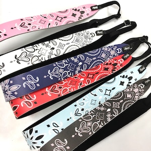 Hipsy PETITE & PLUS Size Adjustable No Slip Black Red Pink Biker Punk Bandana Printed Fashion Casual Running Headbands Women Girls and Teens