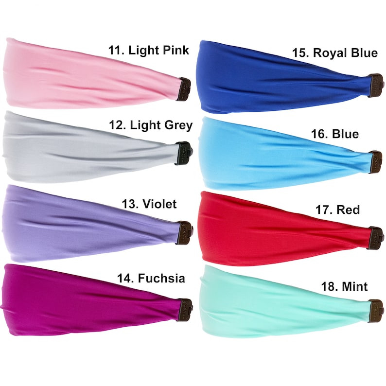 Hipsy CREATE YOUR OWN Adjustable Wide Petite & Plus Size Basic Spandex Xflex Headband Custom Gift 2, 3, 5 Packs for Women and Girls image 3