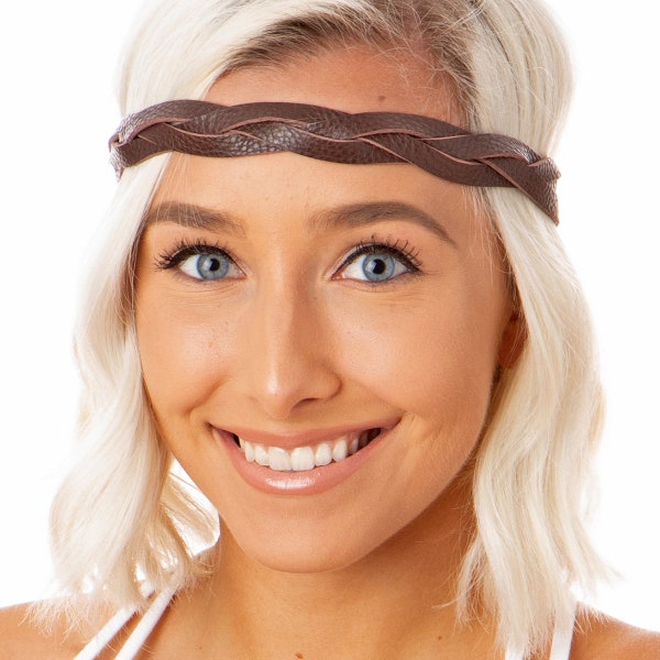 Thin Leather Headband Etsy