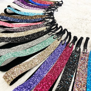 Hipsy CREATE YOUR OWN Adjustable No Slip Petite & Plus Size Wide Bling Glitter Headband Set Custom Gift 2, 3, 5, 10 Packs for Women Girls