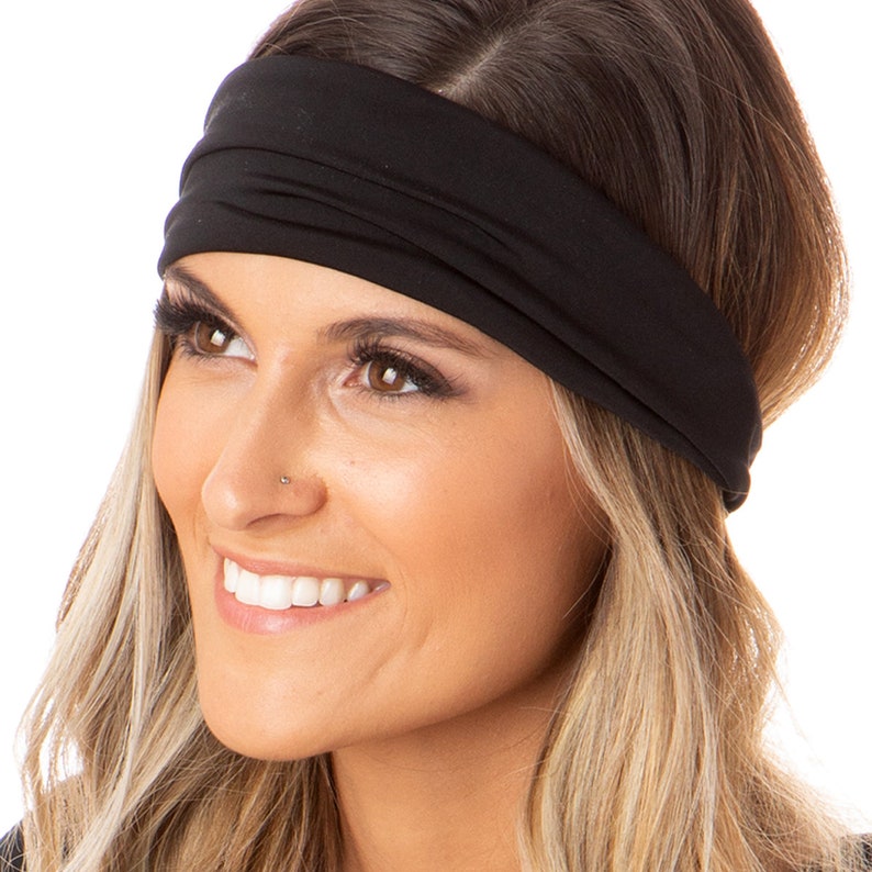 Hipsy CREATE YOUR OWN Adjustable Wide Petite & Plus Size Basic Spandex Xflex Headband Custom Gift 2, 3, 5 Packs for Women and Girls image 7