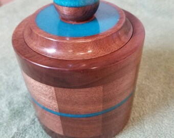 Walnut with Blue Pearl Wooden Bowl