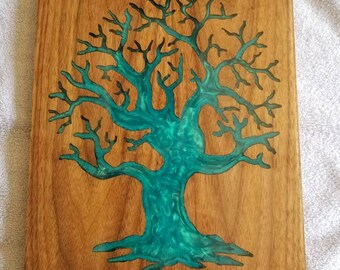 Tree of Life walnut and blue pearl