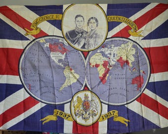 Bandera de la coronación de la realeza británica: Rey Jorge VI y Reina Isabel, 1937