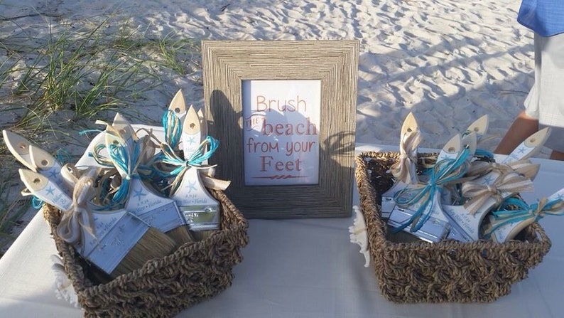 Brush for Beach Weddings Custom Sand Brushes for the Beach and Cruises Destination Weddings Personalized Your Colors & Choice of Design image 4