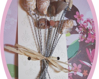 Beach Wedding- Natural Seashells - Seashell Bouquet Wired Shells - Starfish - Wired Seashells - Seashell Stems - Use in your Fresh Bouquet