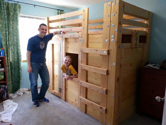 Twin Cabin Bed Plans the Bed Fort Etsy