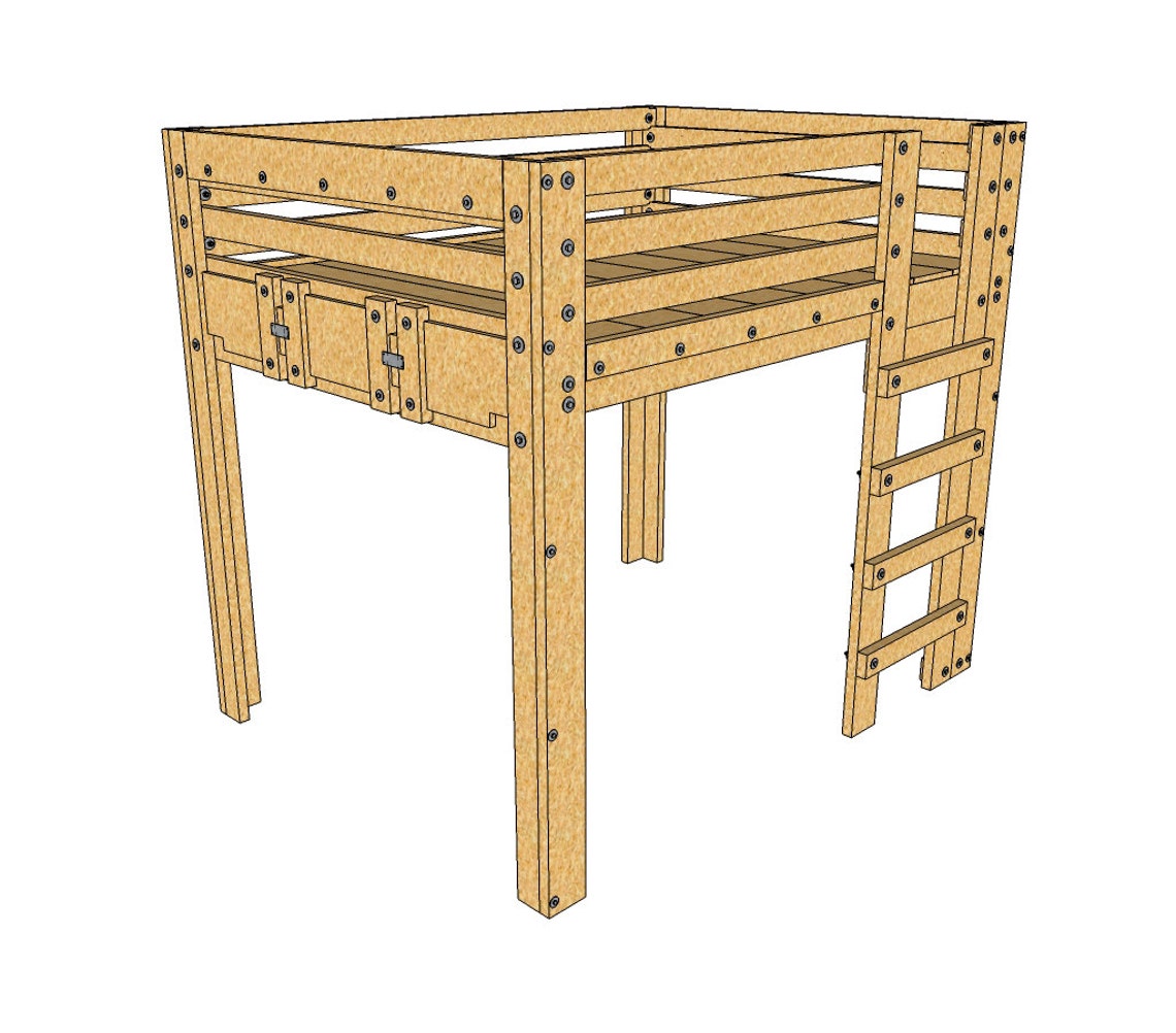 Queen Loft Bed Plans Etsy