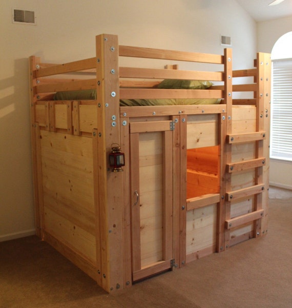 Queen Cabin Bed Plans The Fort Queen Cabin Bed Plans The Fort, How To Build A Queen Loft Bed