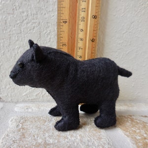 Black felt bear, felt stuffed animal, realistic bear soft toy, soft sculpture woodland decor bear image 9