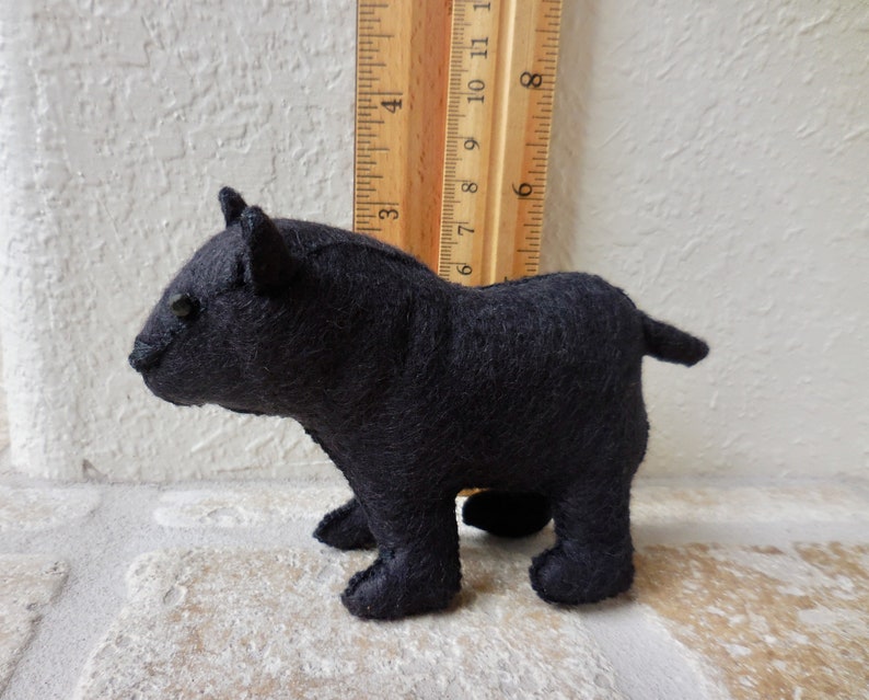 Black felt bear, felt stuffed animal, realistic bear soft toy, soft sculpture woodland decor bear image 9