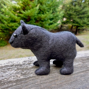 Black felt bear, felt stuffed animal, realistic bear soft toy, soft sculpture woodland decor bear image 5