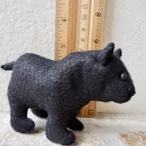 Black felt bear, felt stuffed animal, realistic bear soft toy, soft sculpture woodland decor bear image 4