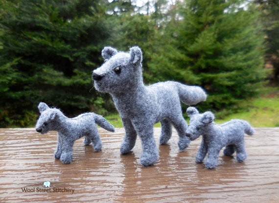 small stuffed wolf