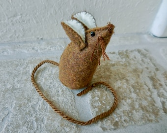 Handmade felt mouse, stuffed mouse pincushion, stuffed animal gift