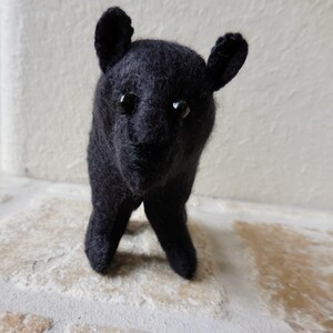 Black felt bear, felt stuffed animal, realistic bear soft toy, soft sculpture woodland decor bear image 7