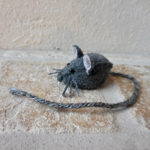 Small Felt Mouse: Handmade Gray Stuffed Mouse