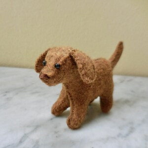 Felt stuffed puppy gift for dog lover, soft toy dog, golden puppy felt animal