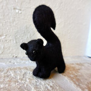 Small black squirrel, miniature woodland animal, soft toy felt stuffed animal