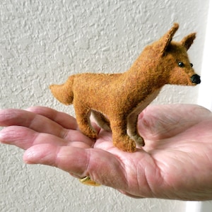 Small Felt Fox Soft Sculpture: Hand Sewn Woodland Animal